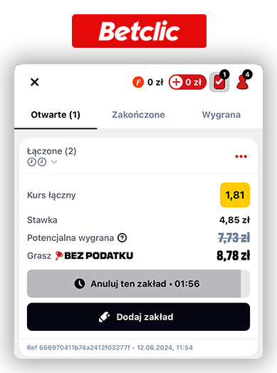 Betclic - opcja anulowania zakładu 2025