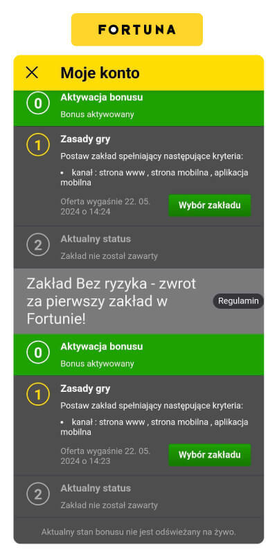 Fortuna: zakład bez ryzyka 2025