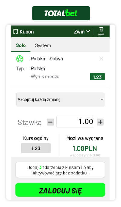 TOTALbet Polska - Łotwa