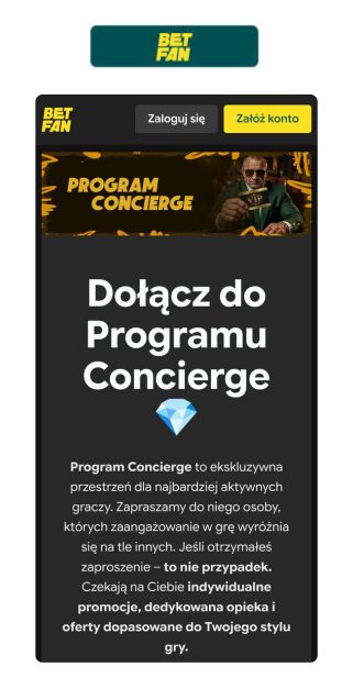 Betfan Opinie - Program Concierge