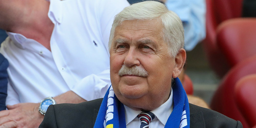 Jerzy Engel na meczu Polski