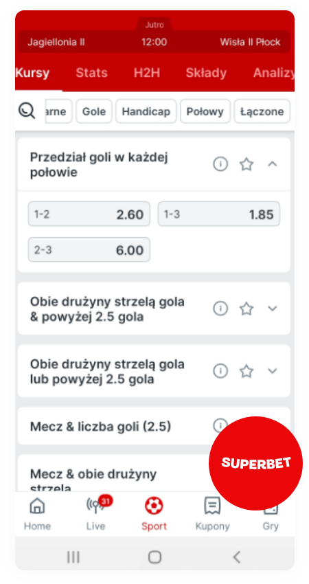 Trzecia liga zakłady – rynki w Superbet