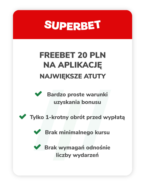 Freebet 20 PLN największe atuty