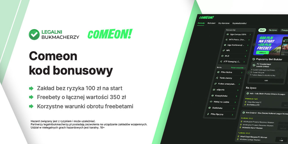 Comeon kod bonusowy – grafika