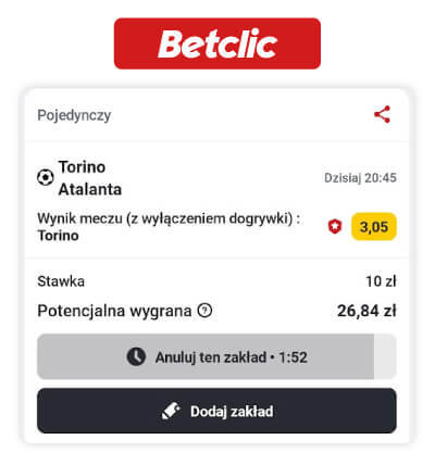 Betclic - anuluj zakład