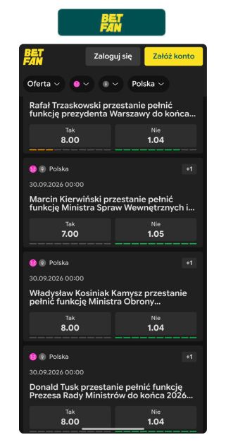 Polityka - oferta BETFAN Polska