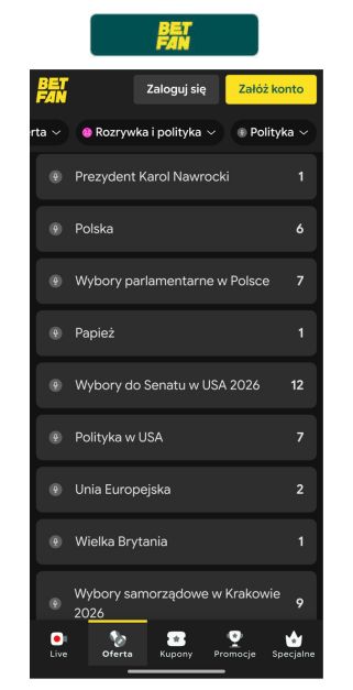 Polityka - oferta BETFAN