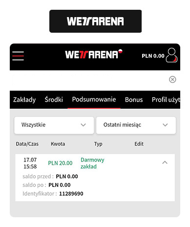 WettArena kod promocyjny – freebet