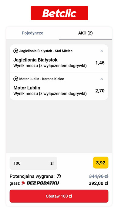 Betclic bez podatku