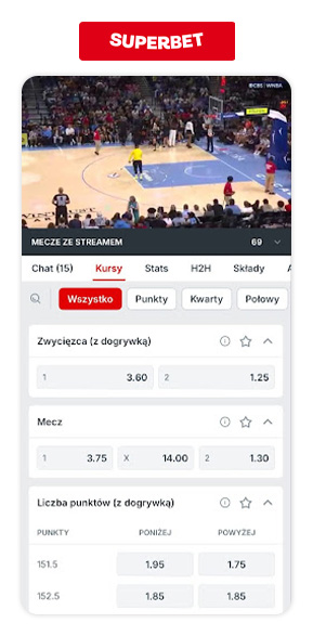 Superbet transmisja koszykówki