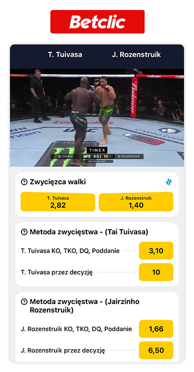 UFC transmisja Betclic