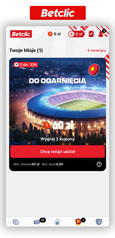 Misje w Betclic - październik 2024