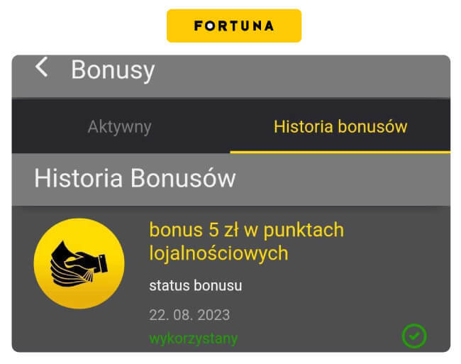 Fortuna bonus za kupon 5 zł