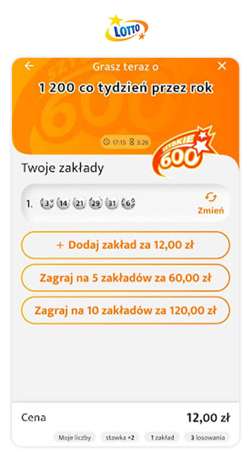 Zakład w Lotto