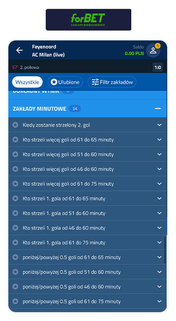 forBET oferta live na piłkę nożną