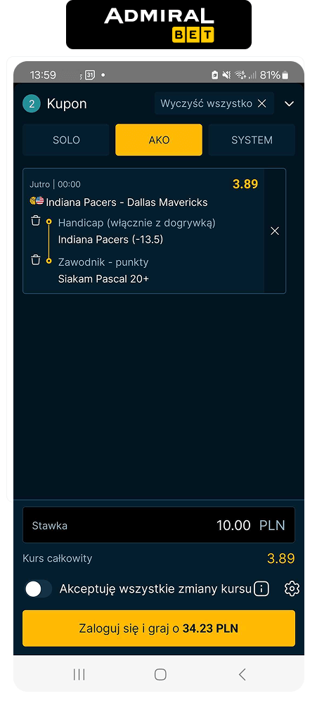 Admiralbet opinie betbuilder koszykówka
