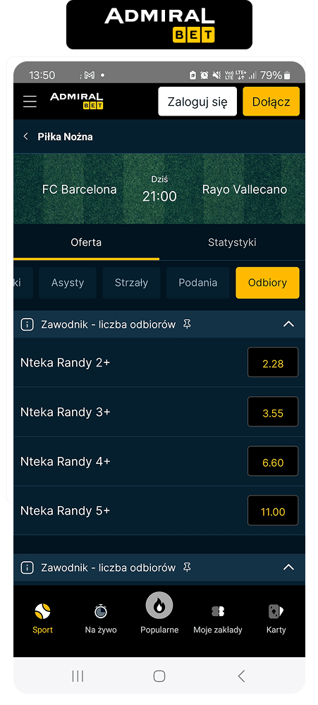 Admiralbet opinie oferta piłka