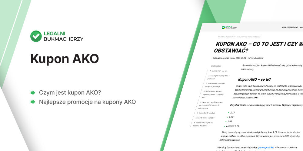 Kupon AKO – co to jest i gdzie opłaca się obstawiać?