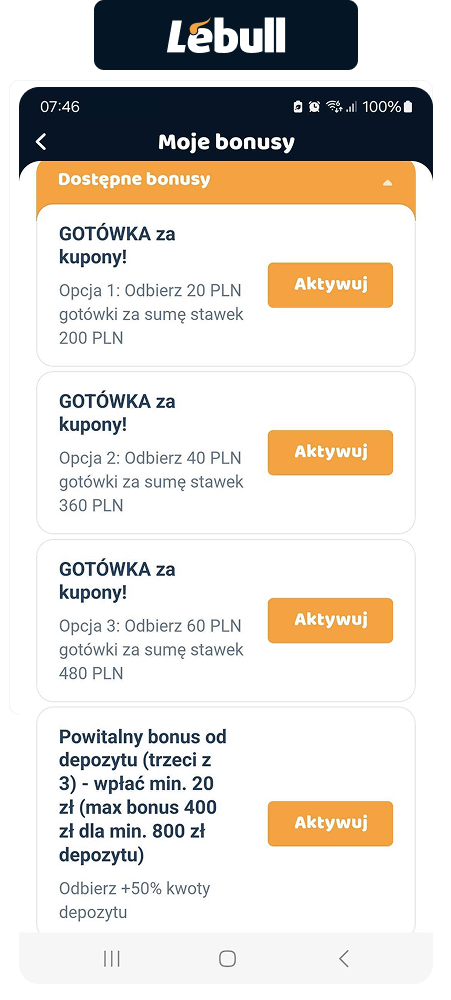 Lista bonusów lebull