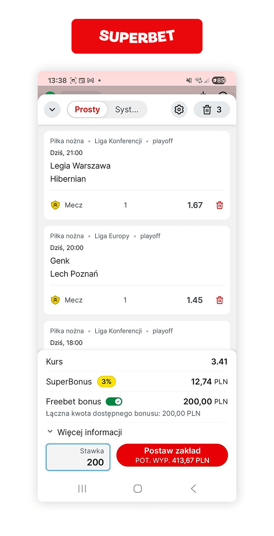 Superbet kupon freebet