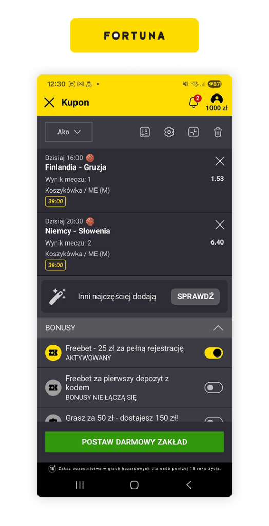 Fortuna kupon za bonus bez depo