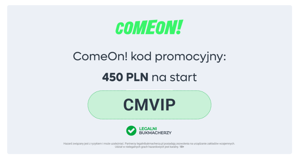 Comeon kod bonusowy CMVIP