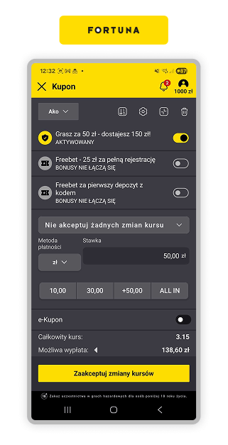 Fortuna bos 50 za 50