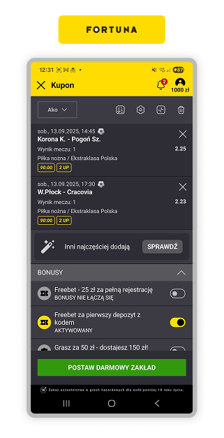 Fortuna kupon za depozyt