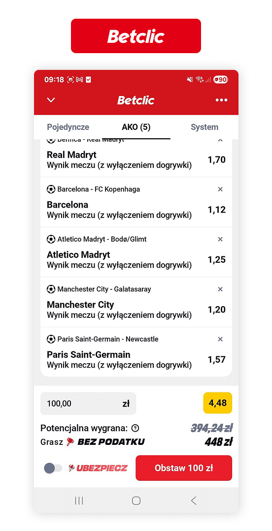 Betclic gra bez podatku