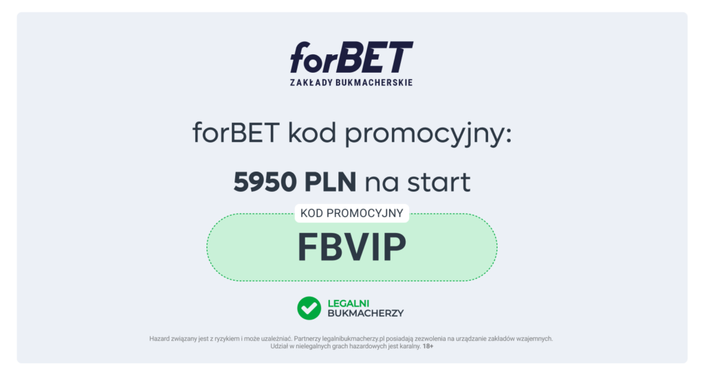 forBET kod promocyjny – Najwyższy bonus 5950 PLN (Luty 2026)