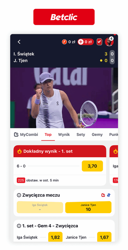 Iga Świątek transmisja w Betclic