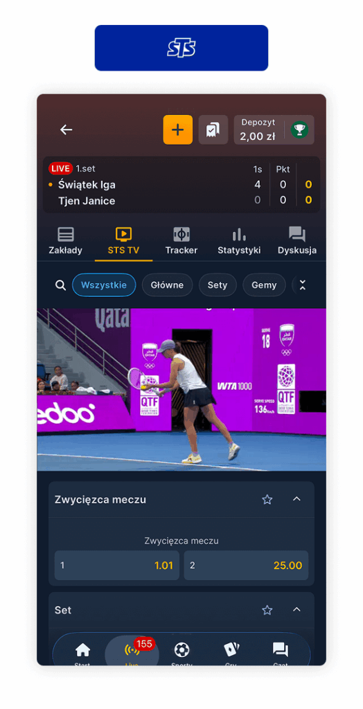 Iga Świątek transmisja w STS