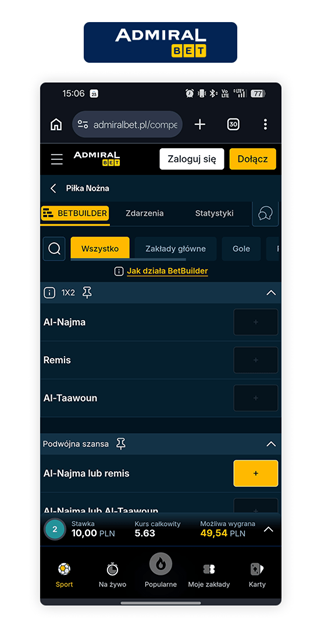 Admiralbet Liga Saudyjska Bet Builder