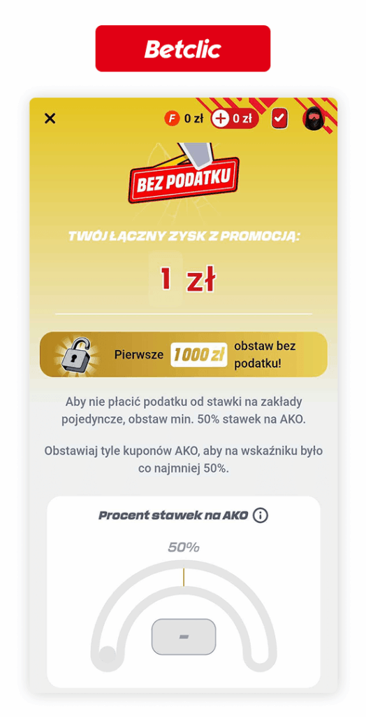 Betclic bez podatku 2.0
