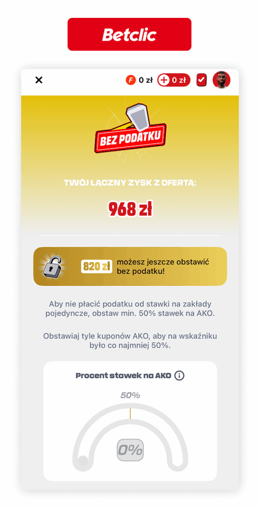 Betclic gra bez podatku 2.0