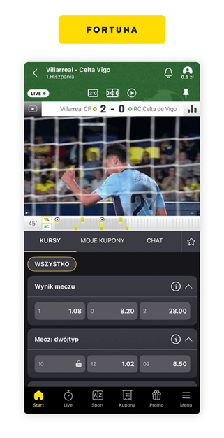 Fortuna aplikacja - transmisje online
