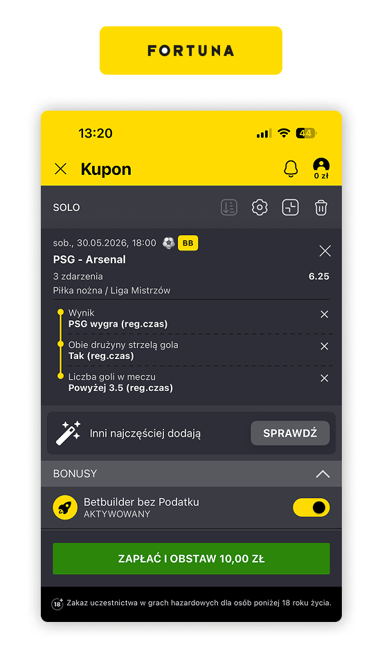 Fortuna kupon betbuilder
