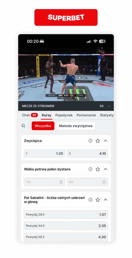 Superbet: transmisja UFC