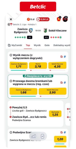 2 Liga kursy - Betclic Zakłady Betbuilder