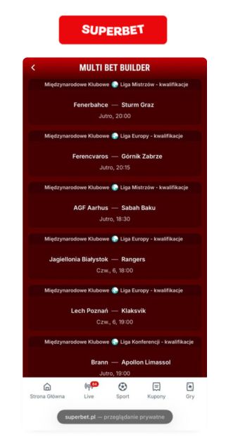 Betbuilder - Superbet MulitBet
