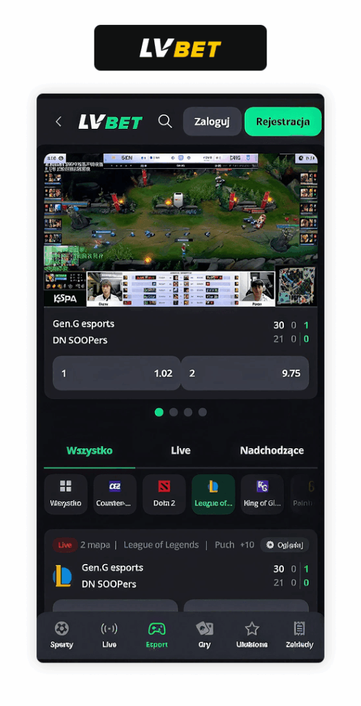 LV BET transmisja League of Legends