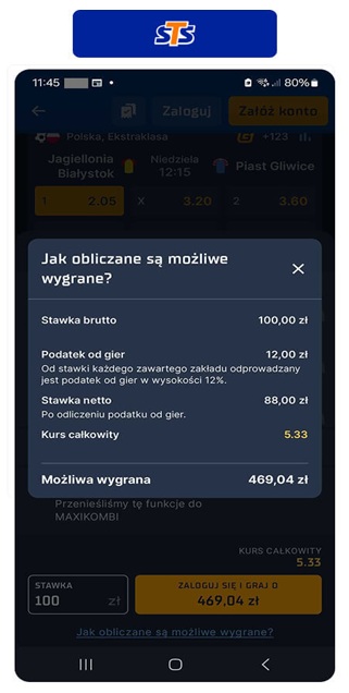 Obstawianie meczów - STS obliczanie