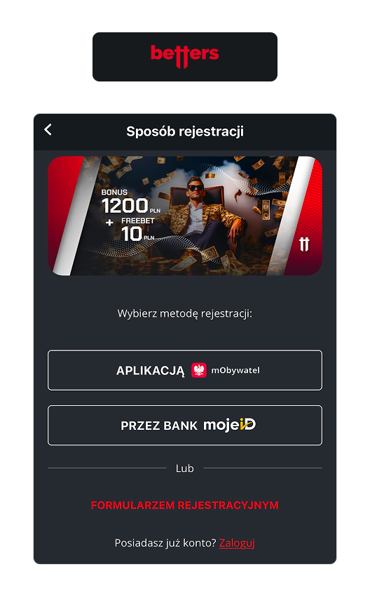 Betters opinie - Rejestracja